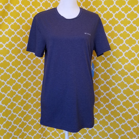 AWESOME COLUMBIA GREY/CHARCOAL STRIPE T-SHIRT - Picture 1 of 6